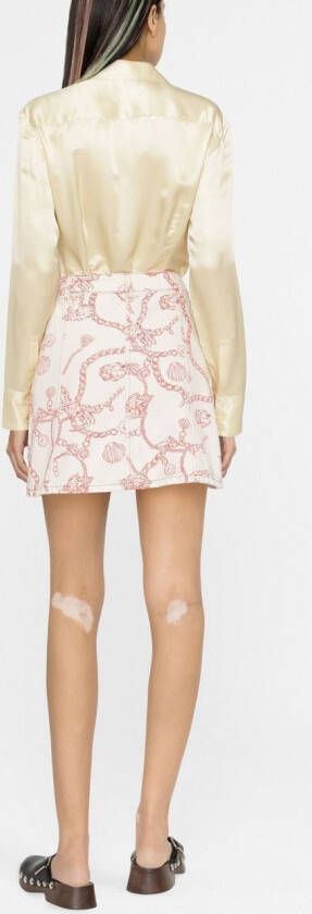 GANNI Rok met print Beige