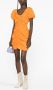 GANNI Mini-jurk met pofmouwen Oranje - Thumbnail 4