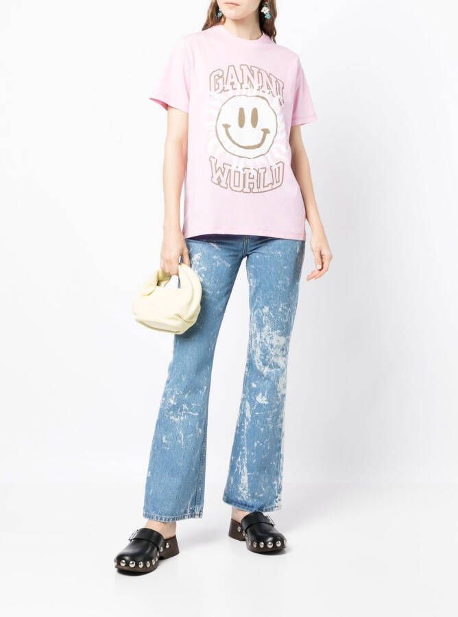 GANNI Ruimvallend T-shirt Roze