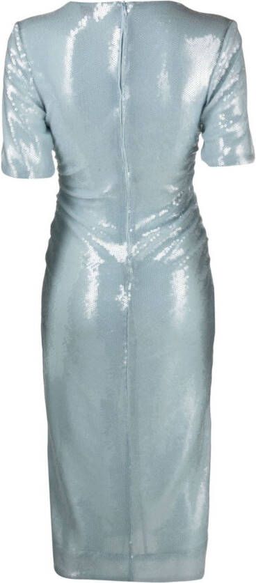 GANNI Midi-jurk verfraaid met pailletten Blauw