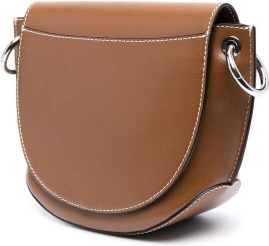 GANNI Shopper met logo-reliëf Bruin