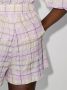 GANNI Geruite shorts met elastische taille Paars - Thumbnail 4