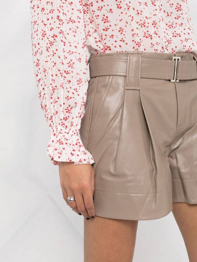 GANNI Shorts met geplooid detail Beige