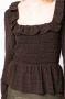 GANNI Gesmockte blouse Bruin - Thumbnail 5