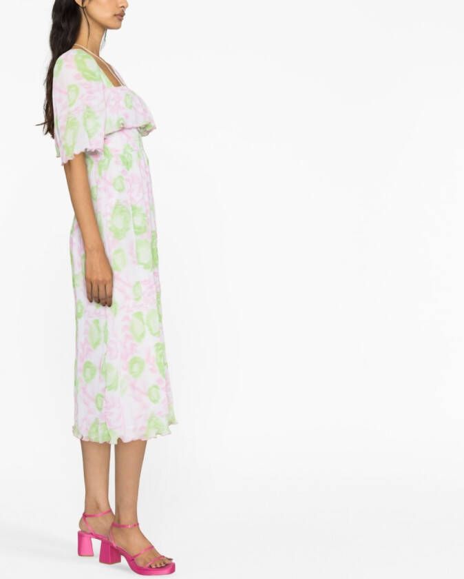 GANNI Jurk met gesmockte taille Roze