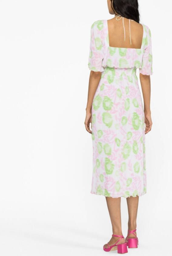 GANNI Jurk met gesmockte taille Roze