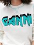 GANNI T-shirt met geborduurd logo Wit - Thumbnail 4