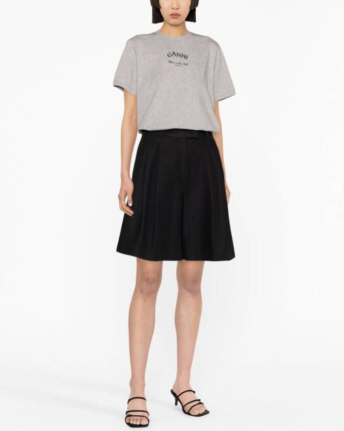 GANNI T-shirt met logoprint Grijs