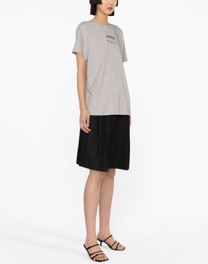 GANNI T-shirt met logoprint Grijs