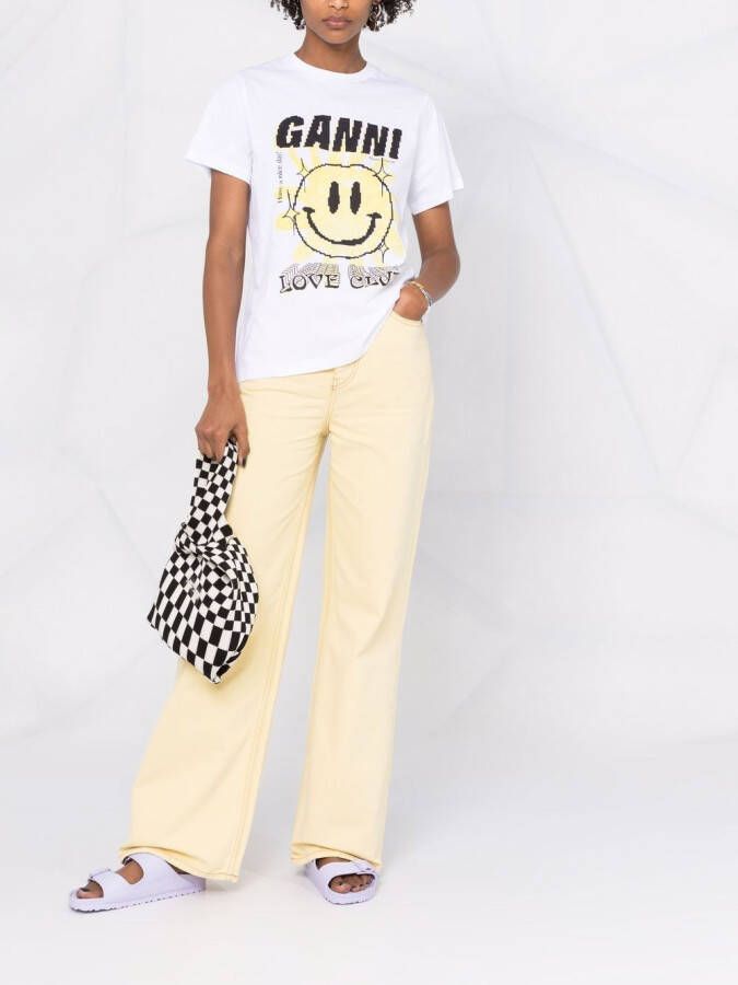 GANNI T-shirt met print Wit