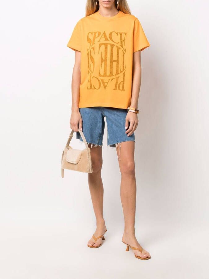 GANNI T-shirt met tekst Oranje