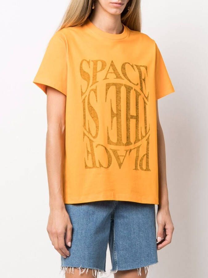 GANNI T-shirt met tekst Oranje