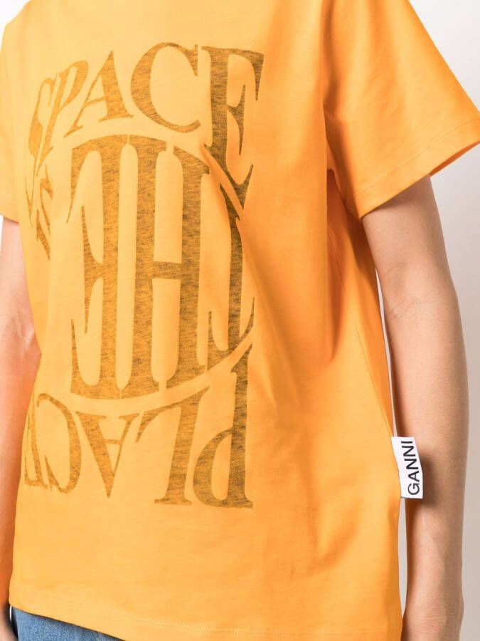 GANNI T-shirt met tekst Oranje