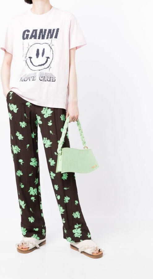 GANNI T-shirt met print Roze
