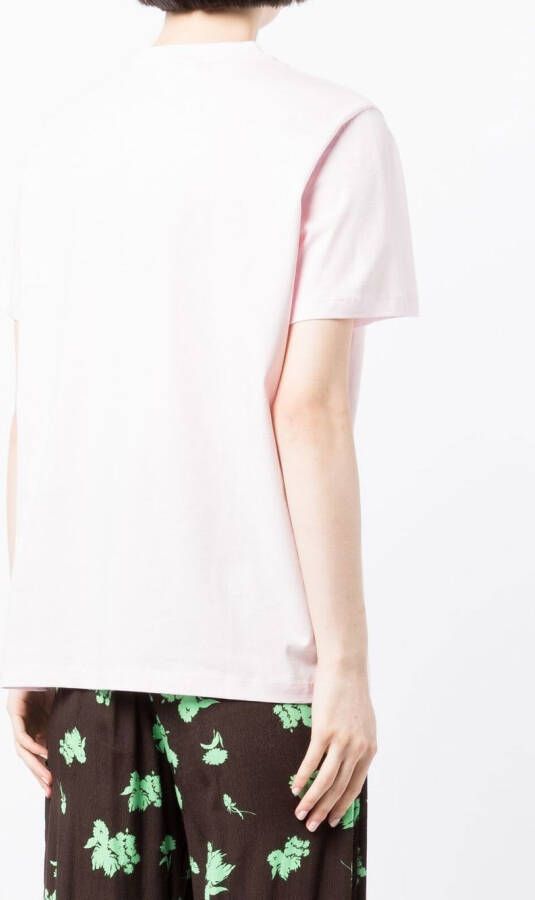 GANNI T-shirt met print Roze