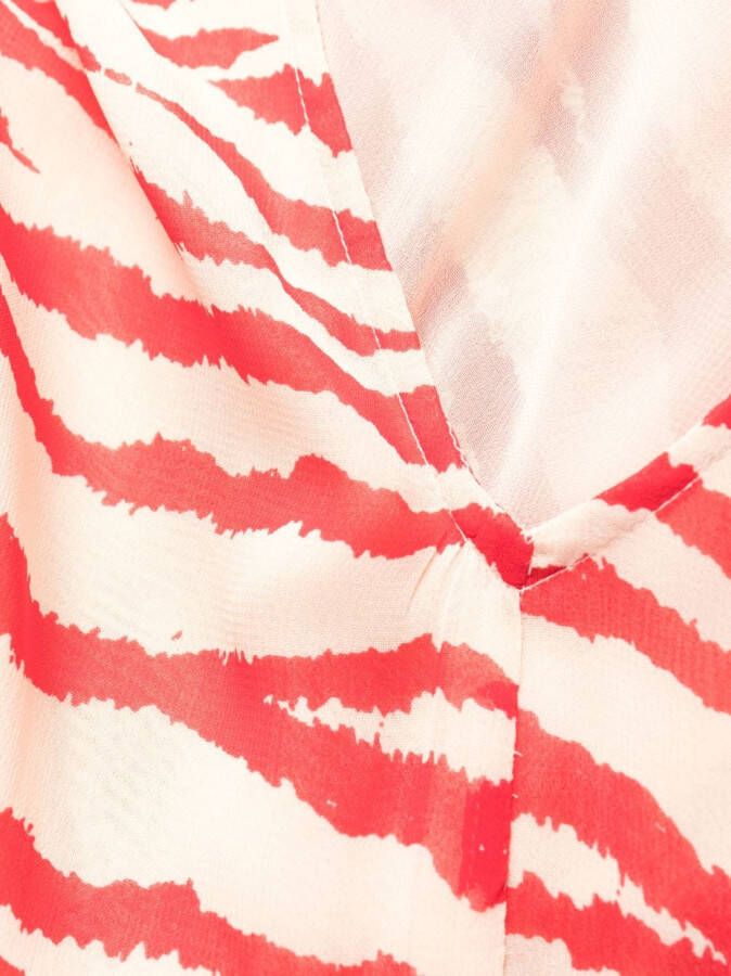 GANNI Maxi-jurk met tijgerprint Rood