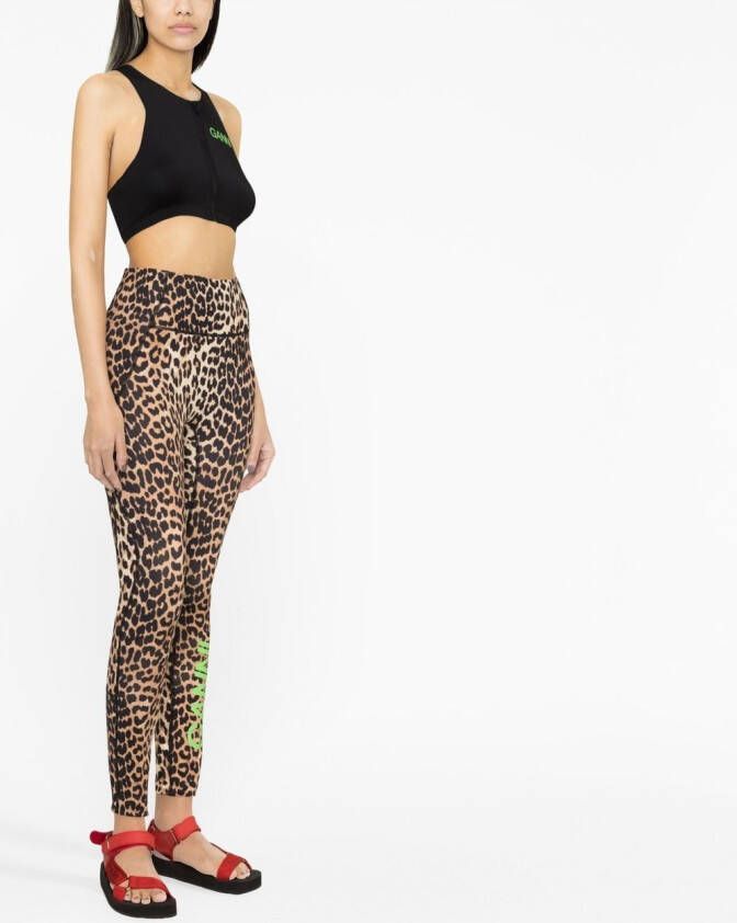 GANNI Top met logoprint Zwart