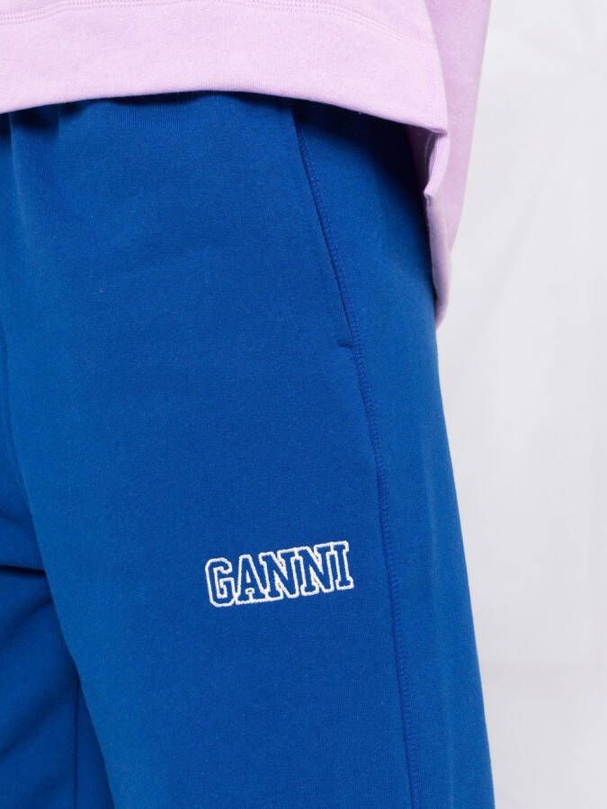 GANNI Trainingsbroek met geborduurd logo Blauw