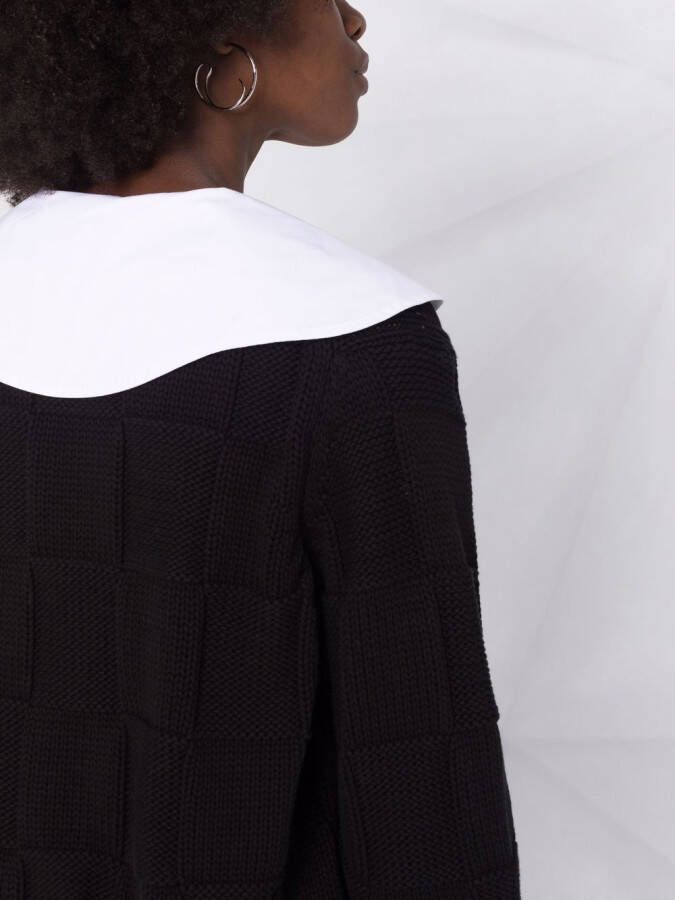 GANNI Vest met kraag van popeline Zwart
