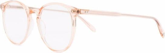 Garrett Leight Bril met rond montuur Beige