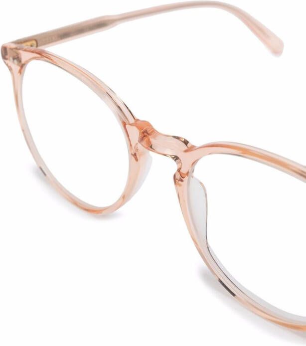 Garrett Leight Bril met rond montuur Beige