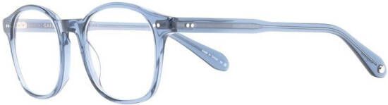 Garrett Leight Bril met rond montuur Blauw