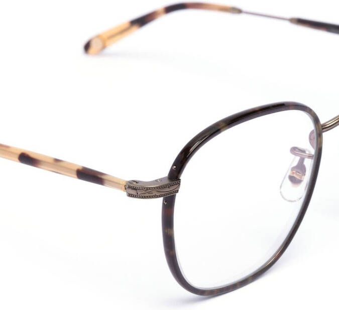 Garrett Leight Bril met rond montuur Bruin