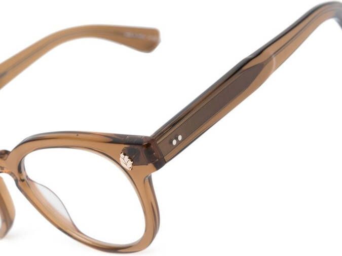 Garrett Leight Bril met rond montuur Bruin