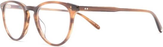 Garrett Leight Bril met schildpadschild design Bruin