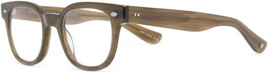 Garrett Leight Bril met vierkant montuur Bruin
