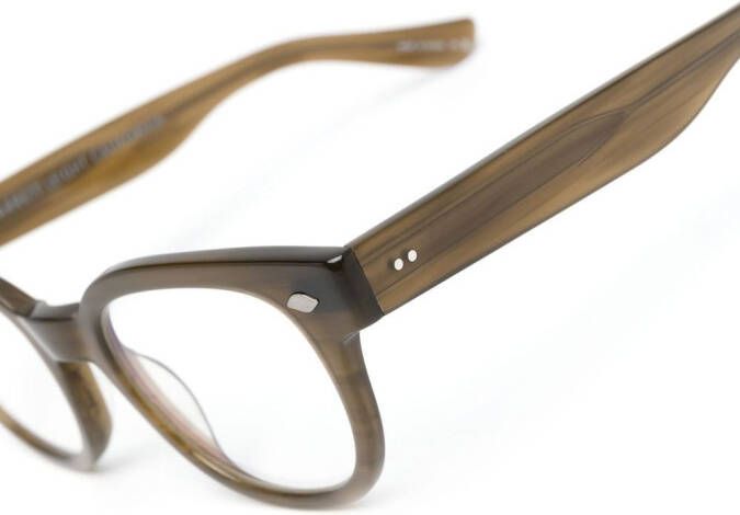 Garrett Leight Bril met vierkant montuur Bruin