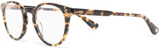 Garrett Leight Clement bril met schildpadschild design Bruin