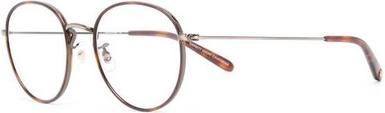 Garrett Leight Paloma bril met rond montuur Bruin