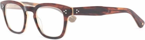 Garrett Leight Regent bril met vierkant montuur Bruin
