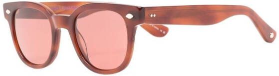 Garrett Leight Zonnebril met rond montuur Bruin