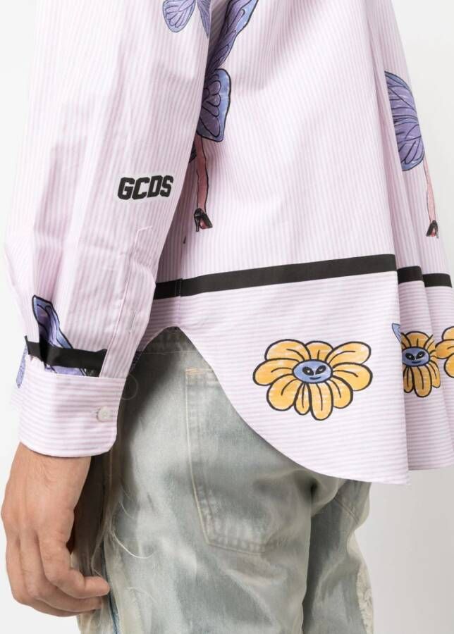 Gcds Overhemd met vlinderprint Roze