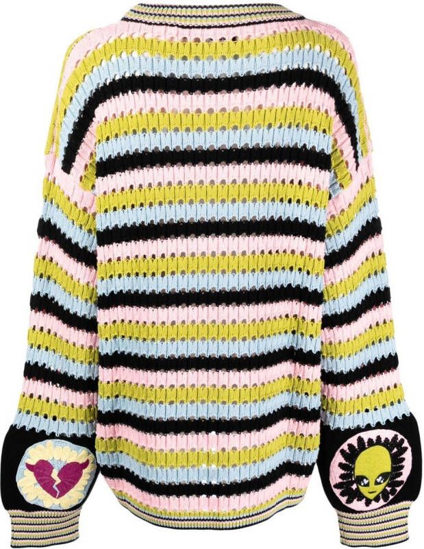 GCDS Trui met colourblocking Blauw