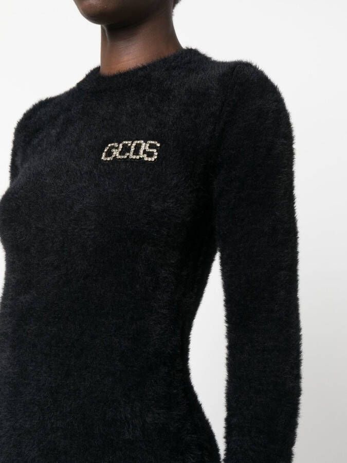 Gcds Mini-jurk met logo van kristal Zwart