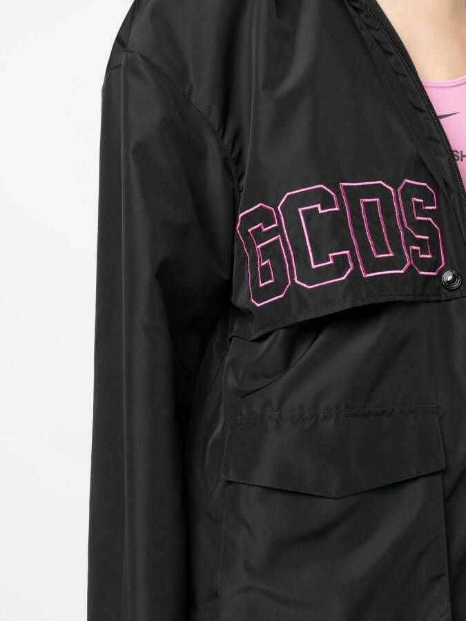 GCDS Parka met versierde capuchon Zwart