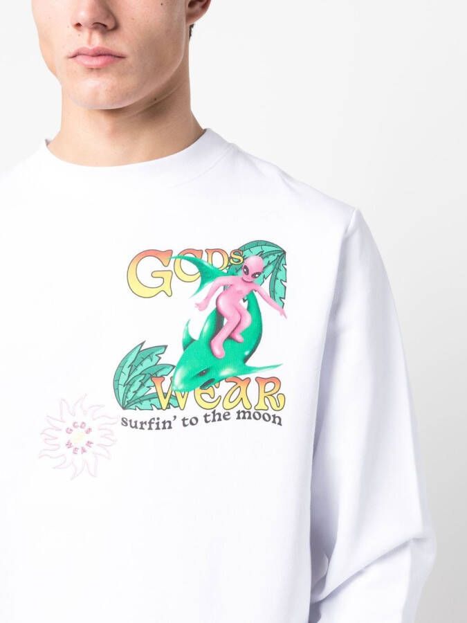 Gcds Sweater met print Wit
