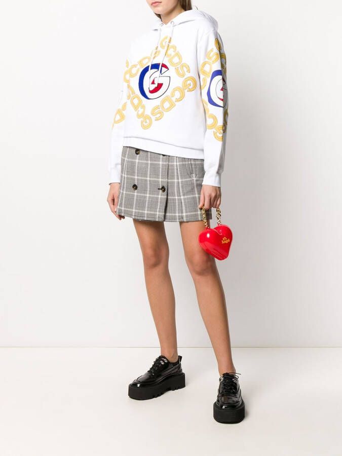 GCDS Hoodie met logoprint Wit