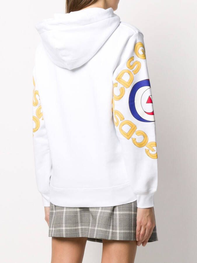GCDS Hoodie met logoprint Wit