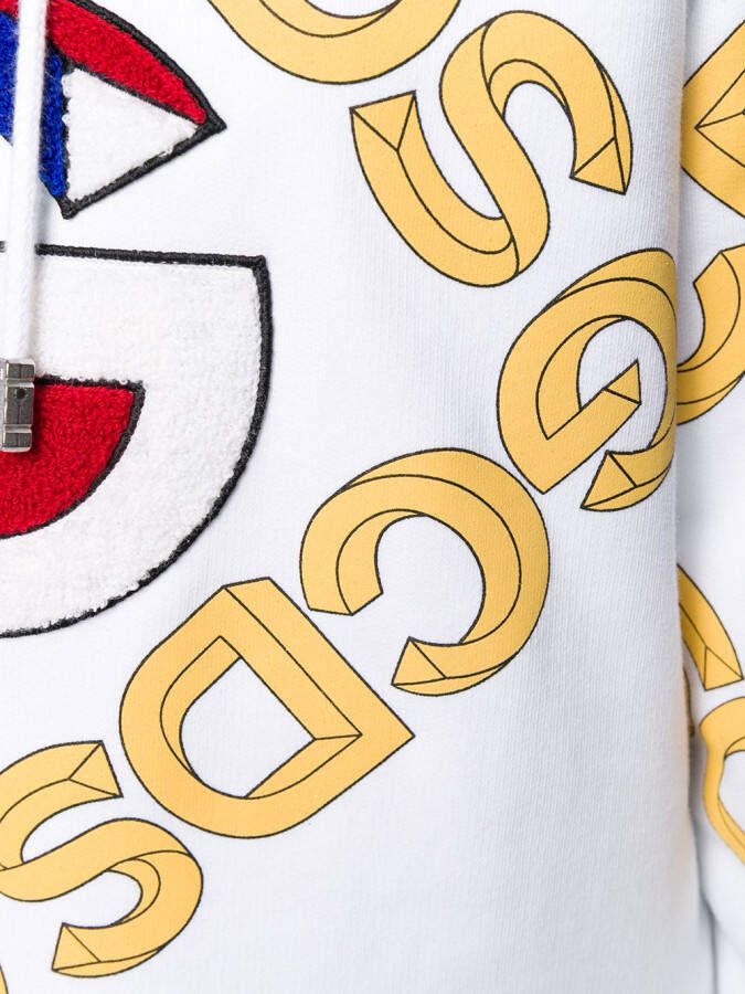 GCDS Hoodie met logoprint Wit