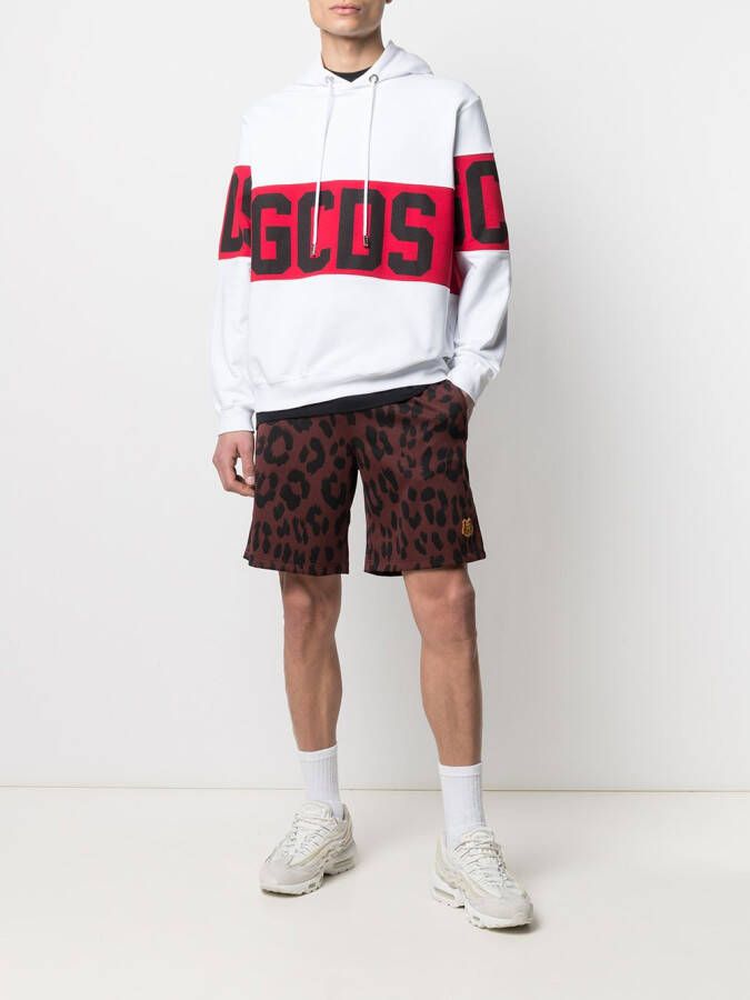 GCDS Hoodie met logoprint Wit