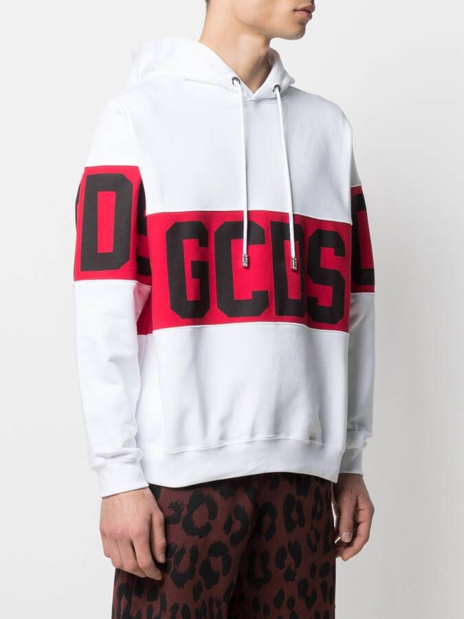 GCDS Hoodie met logoprint Wit