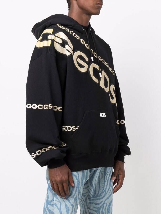 GCDS Hoodie met logoprint Zwart