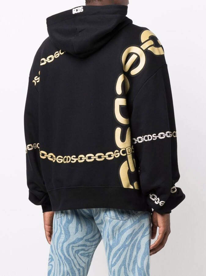 GCDS Hoodie met logoprint Zwart