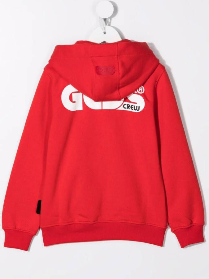 Gcds Kids Hoodie met logoprint Rood