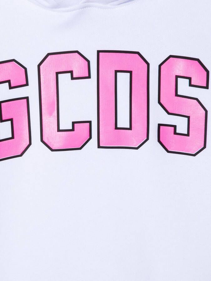 Gcds Kids Hoodie met logoprint Wit