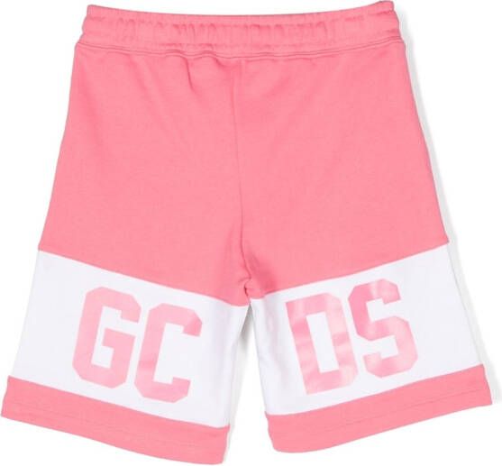 Gcds Kids Shorts met logoprint Roze